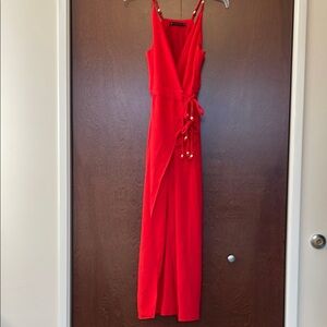 Vix Paula Hermanny Red Sleeveless Wrap Dress